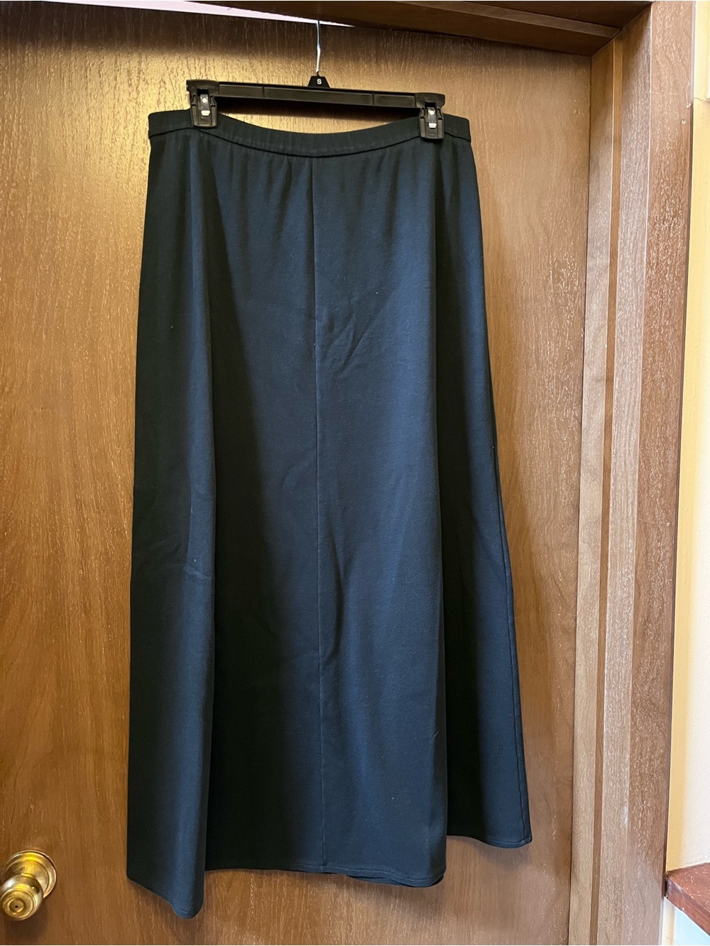 Lands’ End black cotton maxi skirt M tall